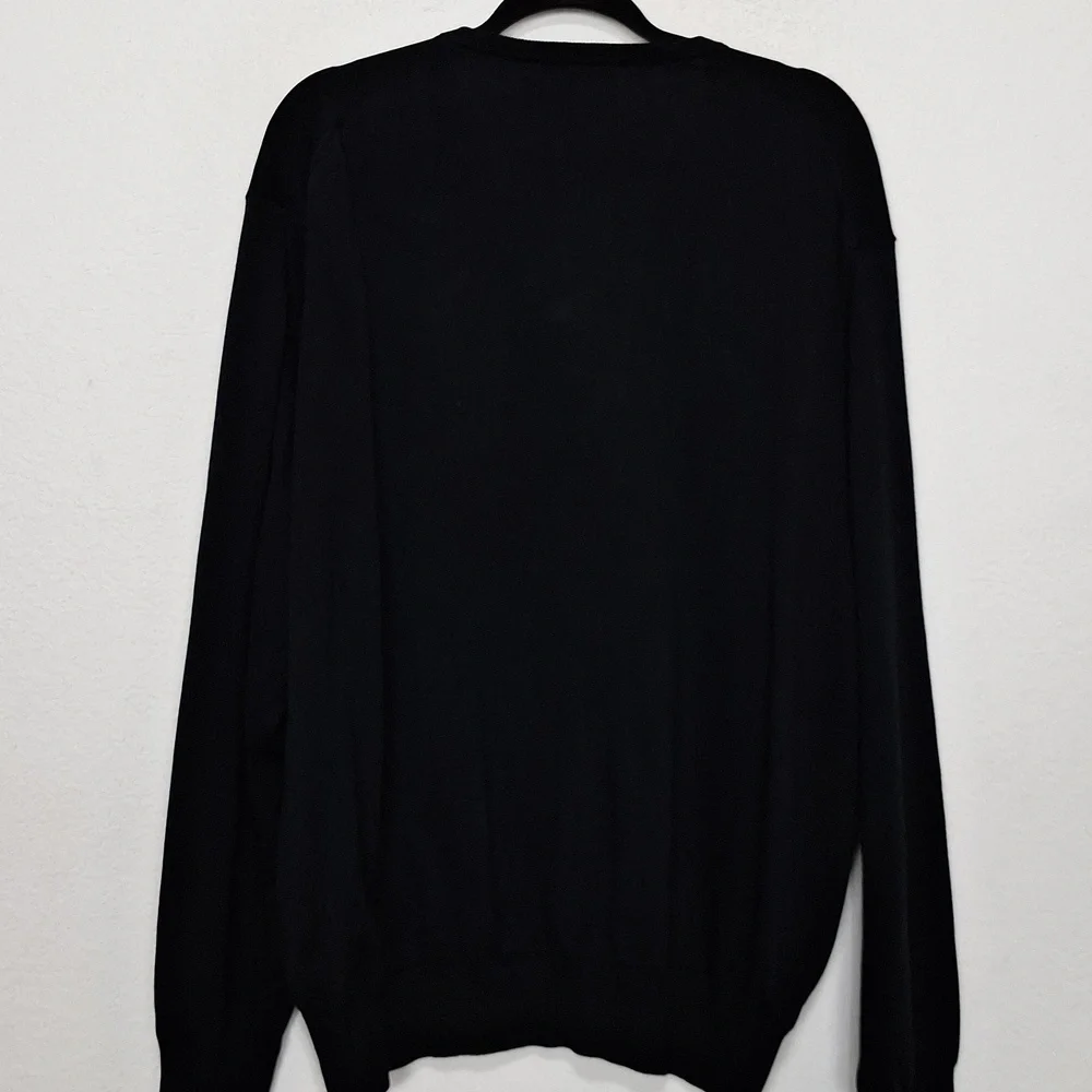 Polo by Ralph Lauren Men's Quiet Luxury Preppy Black V-Neck Sweater Size XXL